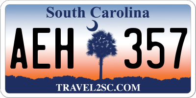 SC license plate AEH357