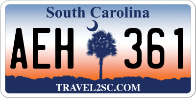 SC license plate AEH361