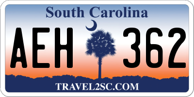 SC license plate AEH362