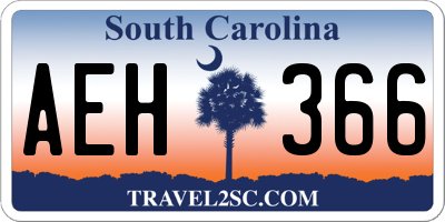 SC license plate AEH366