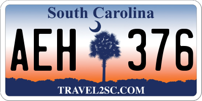 SC license plate AEH376