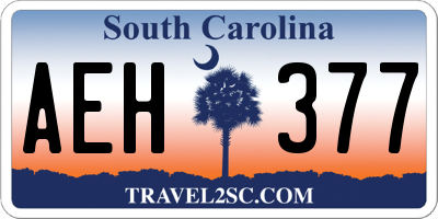SC license plate AEH377