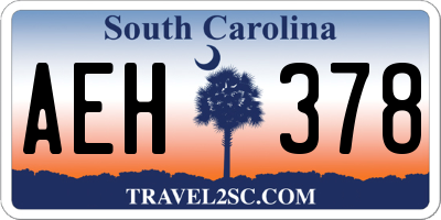 SC license plate AEH378