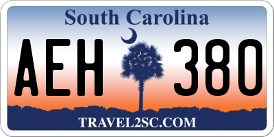 SC license plate AEH380