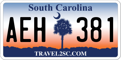 SC license plate AEH381