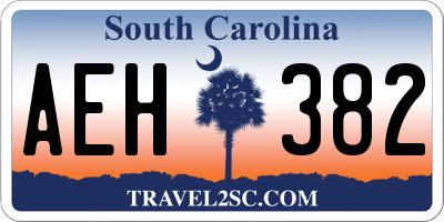 SC license plate AEH382