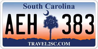 SC license plate AEH383