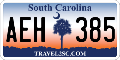 SC license plate AEH385