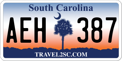 SC license plate AEH387