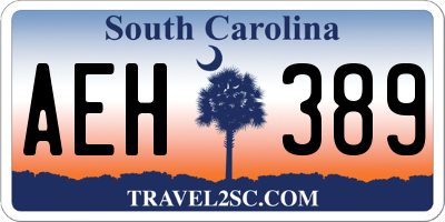 SC license plate AEH389