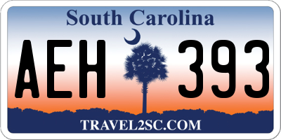 SC license plate AEH393