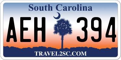 SC license plate AEH394