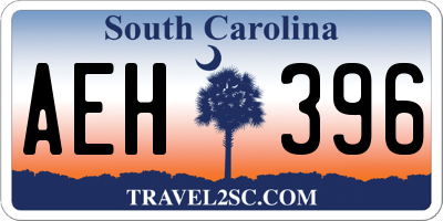 SC license plate AEH396