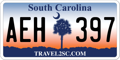 SC license plate AEH397