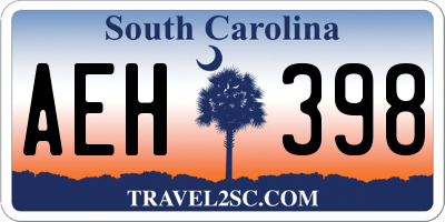 SC license plate AEH398