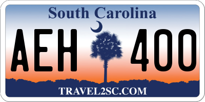 SC license plate AEH400