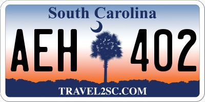 SC license plate AEH402