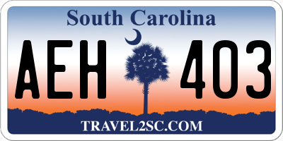 SC license plate AEH403