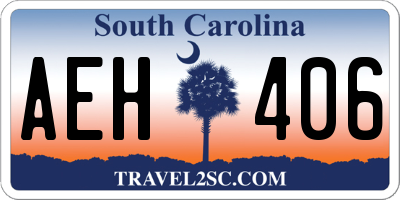 SC license plate AEH406