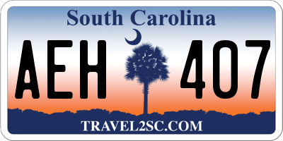SC license plate AEH407