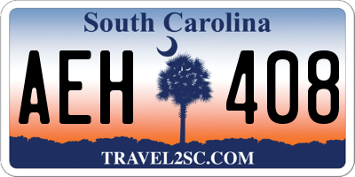 SC license plate AEH408