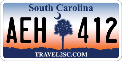 SC license plate AEH412