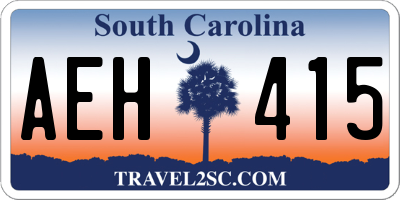 SC license plate AEH415