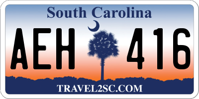 SC license plate AEH416