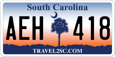 SC license plate AEH418
