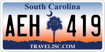 SC license plate AEH419