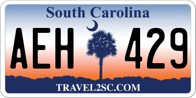 SC license plate AEH429