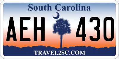 SC license plate AEH430