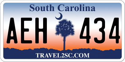 SC license plate AEH434