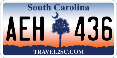 SC license plate AEH436