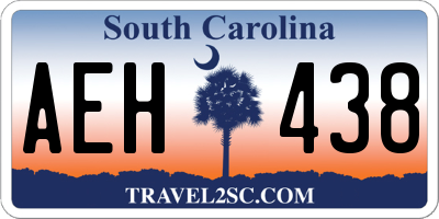 SC license plate AEH438