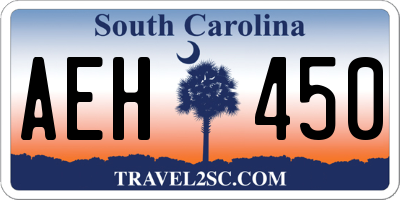 SC license plate AEH450