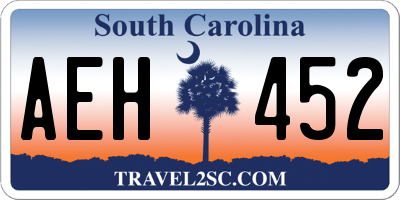 SC license plate AEH452