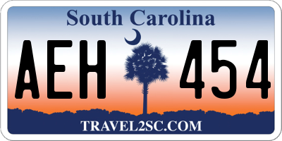 SC license plate AEH454