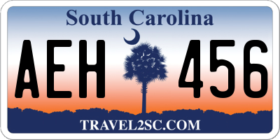 SC license plate AEH456