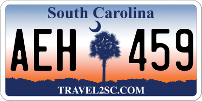 SC license plate AEH459
