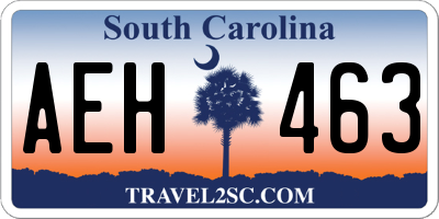 SC license plate AEH463