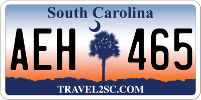 SC license plate AEH465