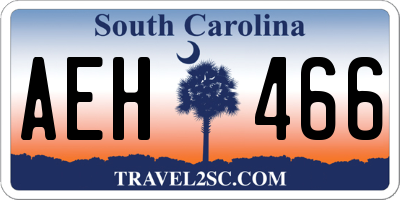 SC license plate AEH466