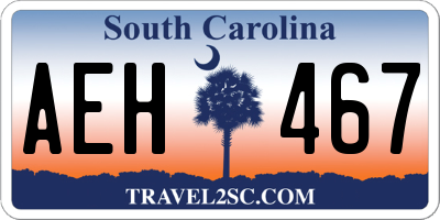 SC license plate AEH467
