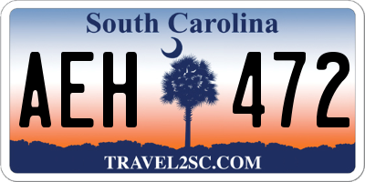 SC license plate AEH472