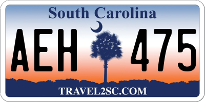 SC license plate AEH475