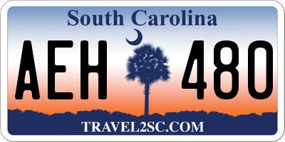 SC license plate AEH480