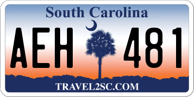 SC license plate AEH481