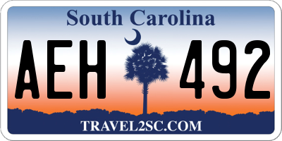 SC license plate AEH492