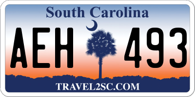 SC license plate AEH493